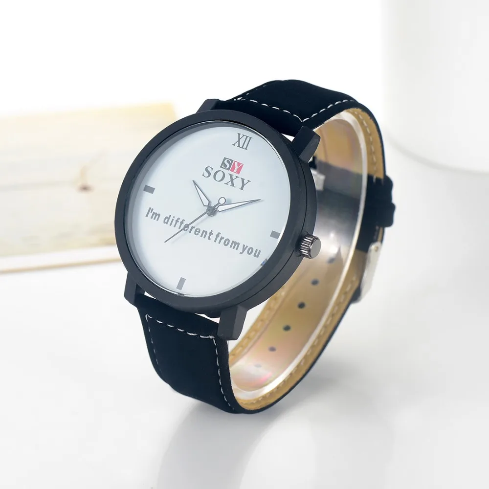 Часы наручные мужские кварцевые с кожаным ремешком модные повседневные подарок