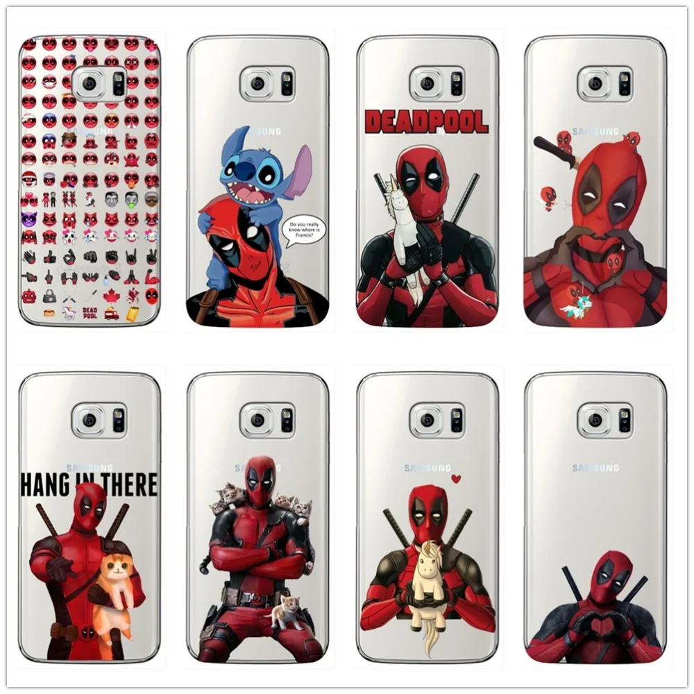 Фото Супер классный Мягкий силиконовый чехол для телефона Marvel Deadpool Super Hero Samsung Galaxy A6 A10