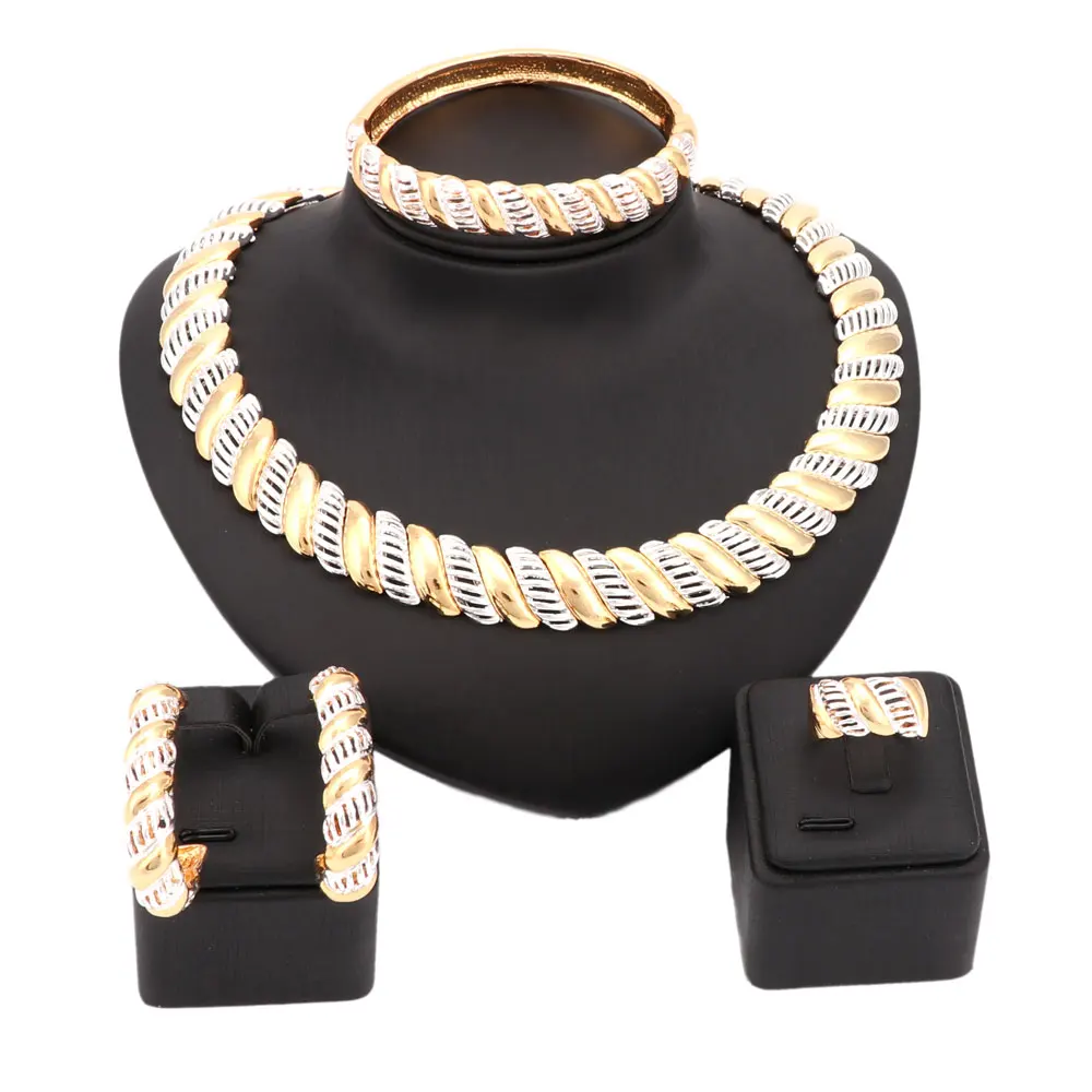 Женский комплект ювелирных изделий золотого цвета в африканском стиле высокого