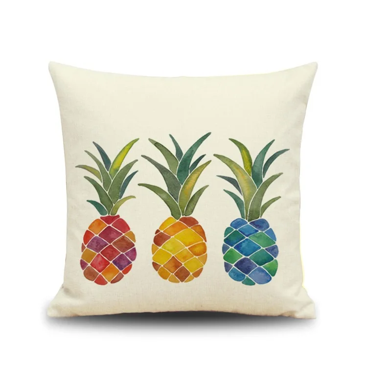 

Cute Pineapple Linen Cotton Throw Cushion Case Christmas Home Decor Cushion Cover Decorative Pillowcase WY028