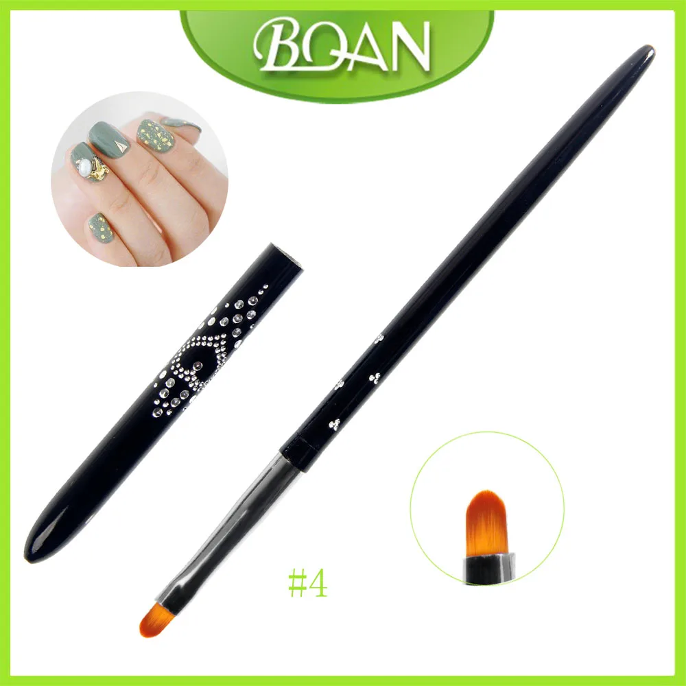 BQAN 1 шт. #4 УФ-гель для дизайна ногтей кисть с колпачком маникюрные инструменты |