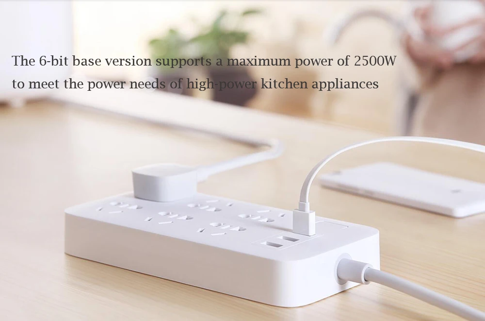 Xiaomi Mijia силовая полоса 6 розеток разъем 3USB розетка удлинитель 2A Быстрая зарядка стандарт США Великобритания ЕС AU адаптер вилки