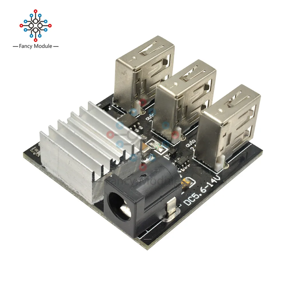 Мини модуль зарядки с 3 USB портами DC 9 В/12 В до 5 8A понижающий блок питания плата