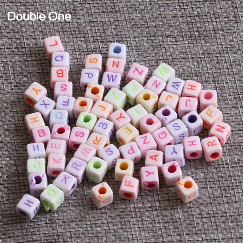 500 шт микс разноцветных акриловых пластиковых бусин с черными буквами/буквами