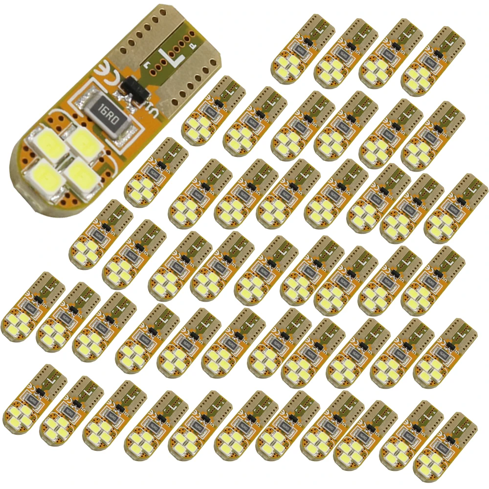 YSY 50pcs T10 168 194 501 w5w 8smd 2835 led Canbus no error Car auto clearance reverse reading light bulb lamp DC12V | Автомобили и