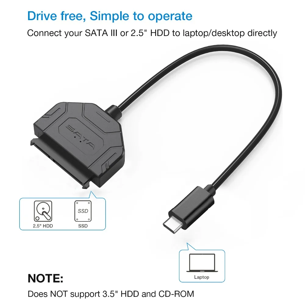 USB 3 1 Type C SATA кабели конвертер папа до 2 5 ''HDD/SSD диск проводной