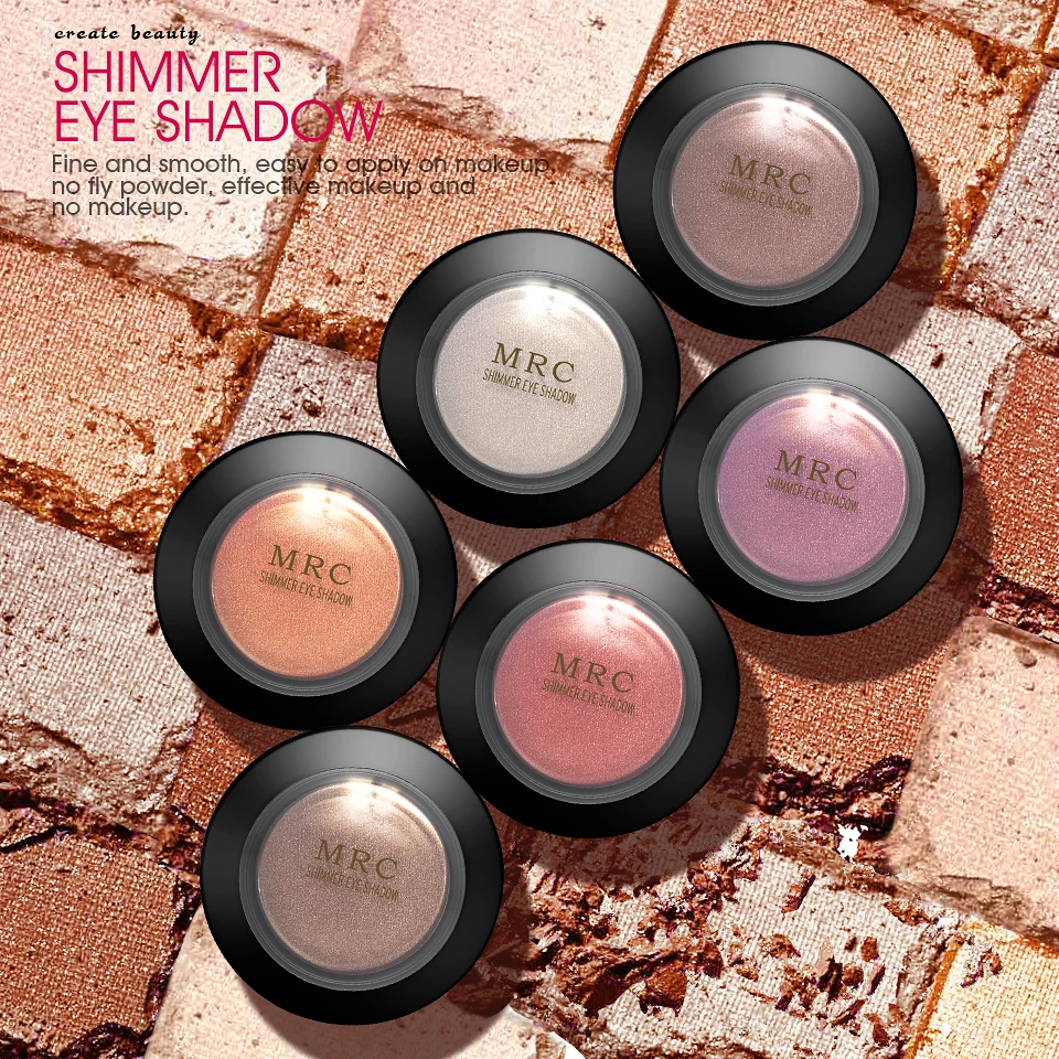 MRC New 6 Colors Bouncing Glitter Eyeshadow Waterproof Long-Lasting Powder Nude Makeup Eye Shadow with Magnetic Package |