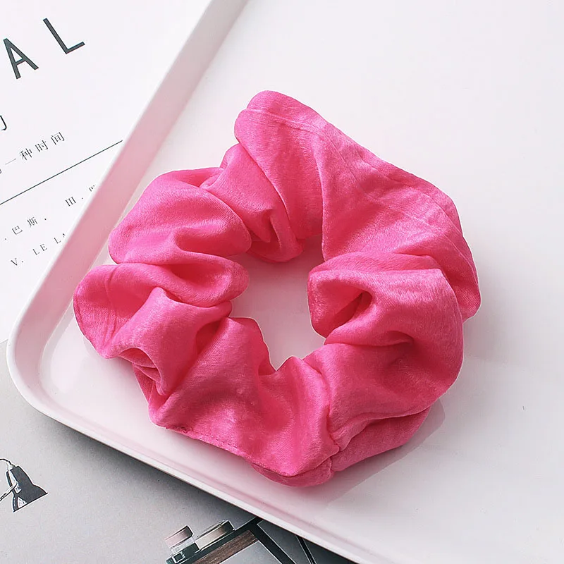 

2020 New arrival Fashion women lovely satin Hair bands bright color hair scrunchies girl's hair Tie Accessories Ponytail Holder