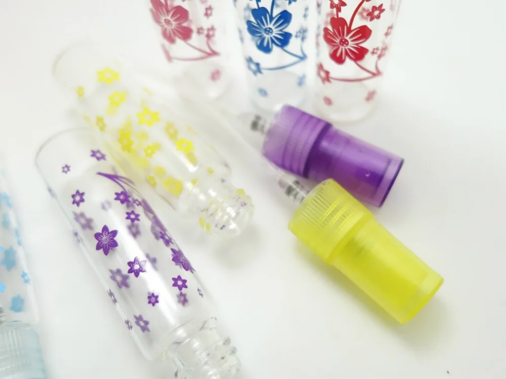

Wholesale LG07YB-10ML-L trombone six star flower transparent glass cosmetic perfume spray bottle 102pcs/lot