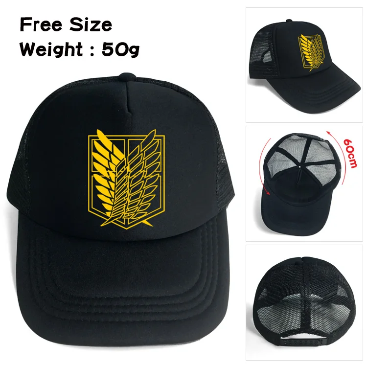 Suncomics аниме Attack on Titan Recon Corps Survey черный хлопок + шляпа из полиэстера бейсболка Snapback