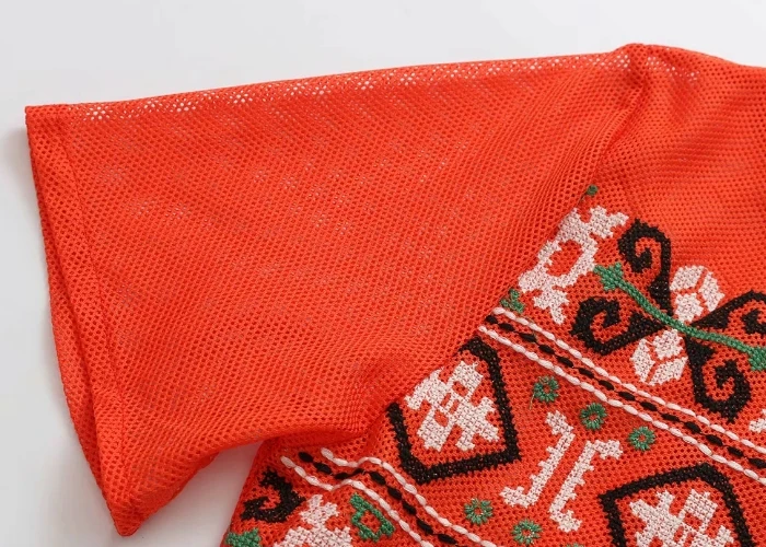 Женское винтажное милое красное мини платье с вышивкой pathwork женские платья