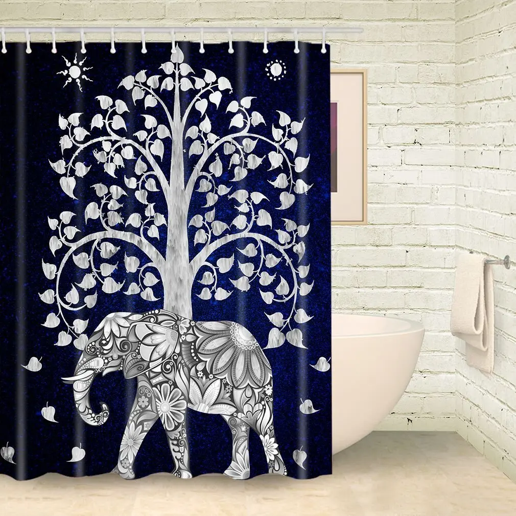 Удача Мандала со слоном дерева жизни занавеска для душа богемное произведение