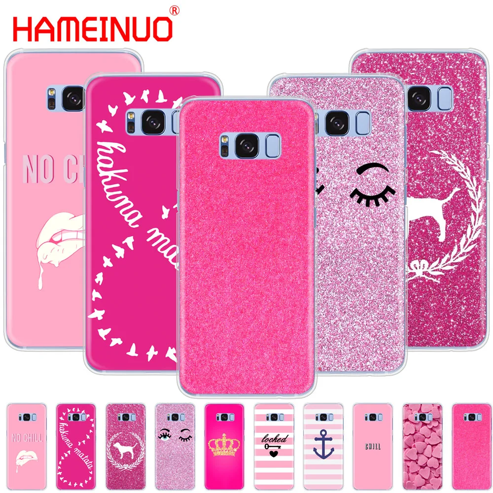 HAMEINUO однотонный розовый чехол для мобильного телефона с принтом девушки Samsung Galaxy