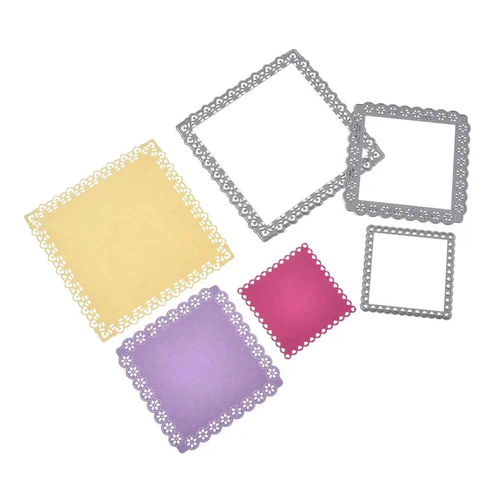 3pcs/set Hollow Square Metal Cutting Dies and Stamps for DIY Scrapbooking Photo/Album Decorative Embossing Paper Card Stencils | Дом и сад