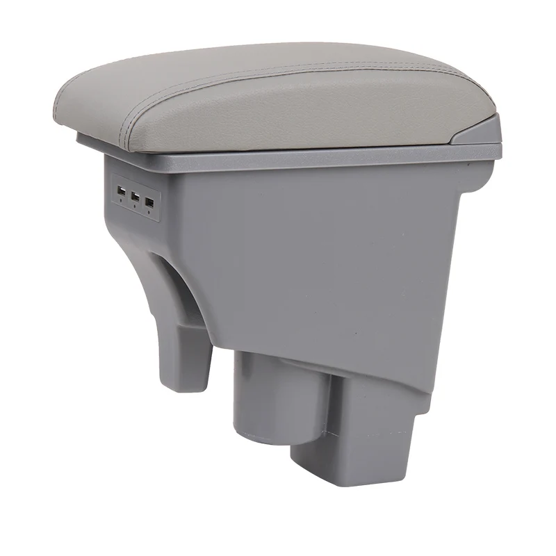 Gray Подлокотник для Honda Fit Jazz 2002-2007 хэтчбек центральная консоль коробка для хранения подлокотник USB автомобильный Стайлинг Аксессуары для интерьера - Название цвета: Gray