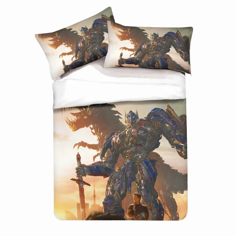 Avatar 3D bedding set Duvet Covers Pillowcases Transformers Optimus Prime Bumblebee comforter bedding sets bedclothes bed linen - Цвет: 2