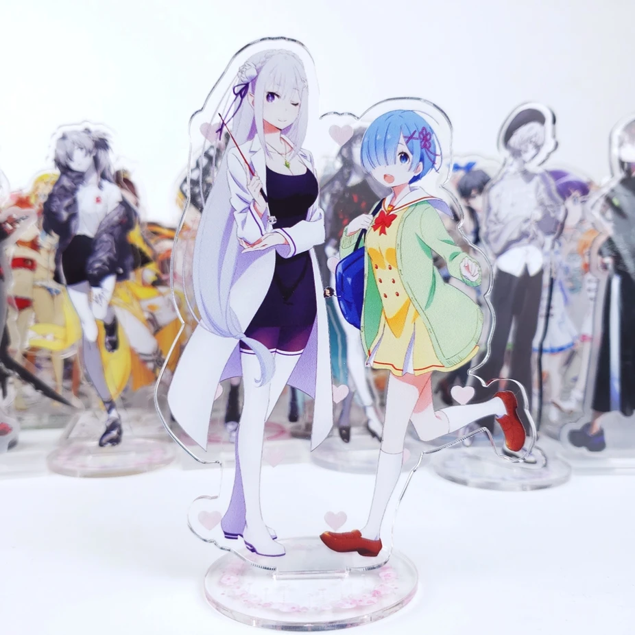 Короткая футболка с героями из японского аниме Re Zero kara Hajimeru Isekai Seikatsu Rem Ram Эмилия