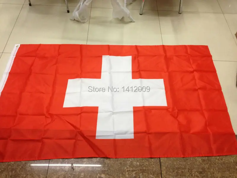 Бесплатная доставка подвесной Швейцарский национальный флаг 90*150 см для