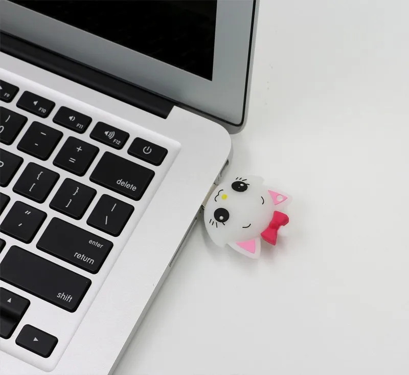 Черный/белый милый Кот usb флеш накопитель 64 ГБ 32 16 8 4 ключ Гб USB карта памяти U