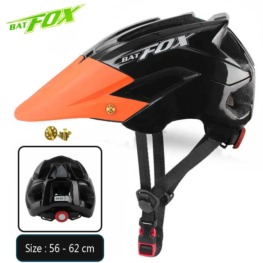 BATFOX велосипедный шлем MTB дорожный велосипед велосипедный шлем красный черный для мужчин и женщин велосипедные шлемы Casco Ciclismo дорожный горный защитный шлем - Цвет: Black  Orange
