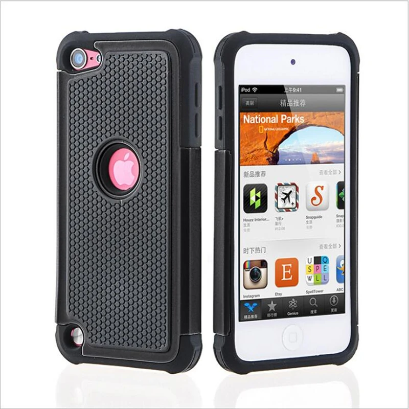 Двухслойный пластиковый чехол с шариком силиконовый для iPod Touch 5 6 Рождественский