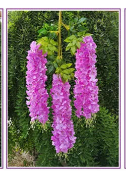Light purple B Искусственный цветок глицинии лоза потолок DIY свадебная АРКА из ротанга Бобы Цветок струны букет вечерние украшения для дома Рождественский цветок настенный Декор - Цвет: Light purple B