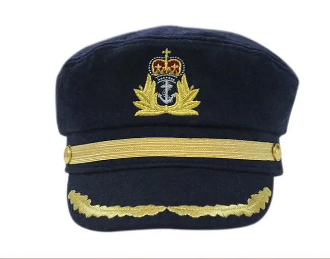 2021 Women Cotton Sailor Captain Hat Uniforms Costume Party Cosplay Stage Perform Flat Navy baseball cap for Adult and Children