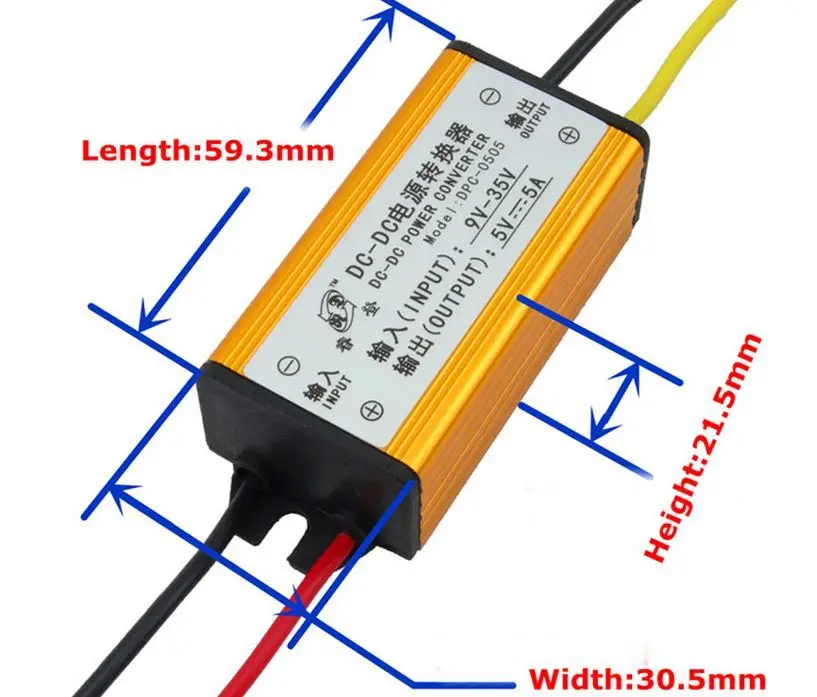 DC 12V 24V TO 5v 5A понижающий преобразователь модуль питания Автомобильный