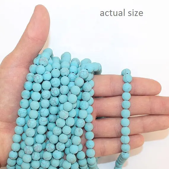 Матовый бисер синий хаулит круглый 8 мм драгоценный камень бусины полная прядь 15