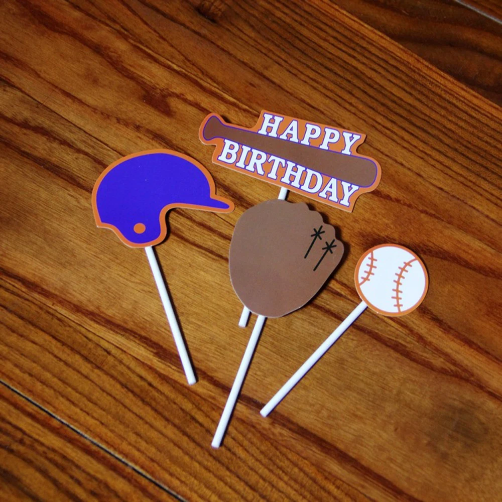 

Football Cake insert decoration soccer baseball basketball personalized card set fans special gifts free shipping