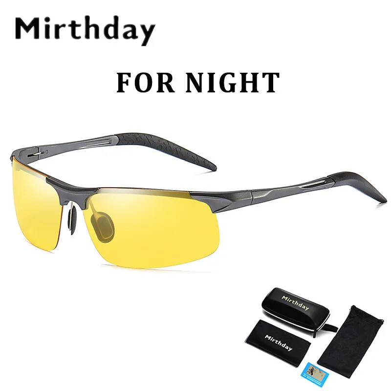 Mirthday HD очки ночного видения мужские Поляризованные антибликовые линзы алюминиево-магниевые желтые солнцезащитные очки для ночного видения очки для вождения - Цвет линз: C2