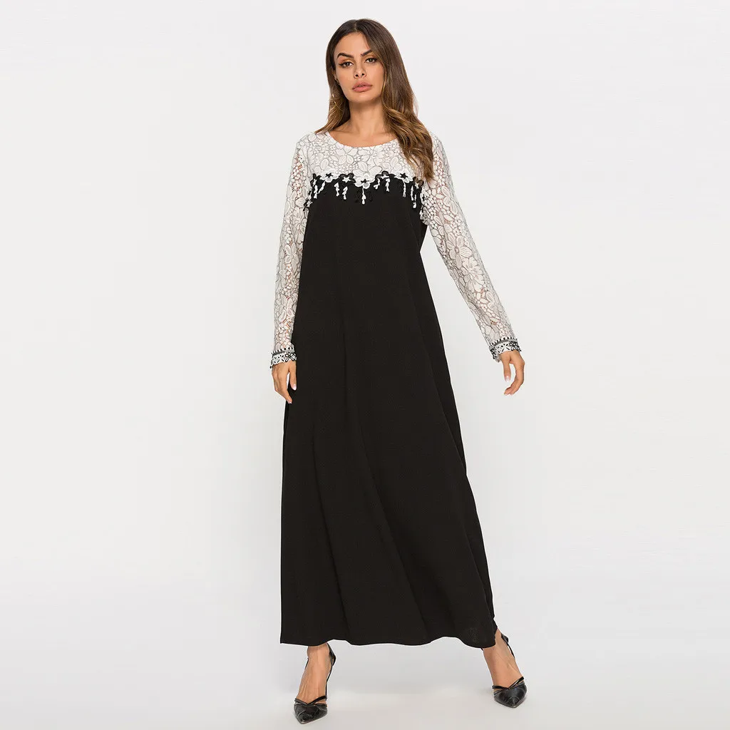 Рамадан красивое мусульманское женское платье s Abaya плюс размер кружевное с
