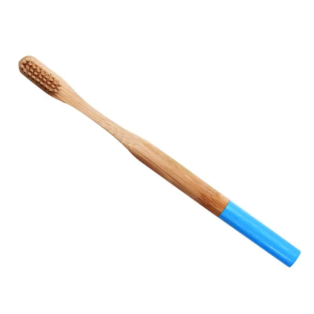 blue handle 1 шт. Прямая поставка Экологичная натуральная бамбуковая древесная зубная щетка с мягкой щетиной деревянной ручкой для взрослых зубная щетка для путешествий - Цвет: blue handle