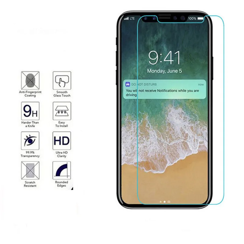 С уровнем твердости 9 H закаленное Стекло чехол для экрана iPhone 7 8 Plus XS max XR 4S 5 5S 5C 5SE 6