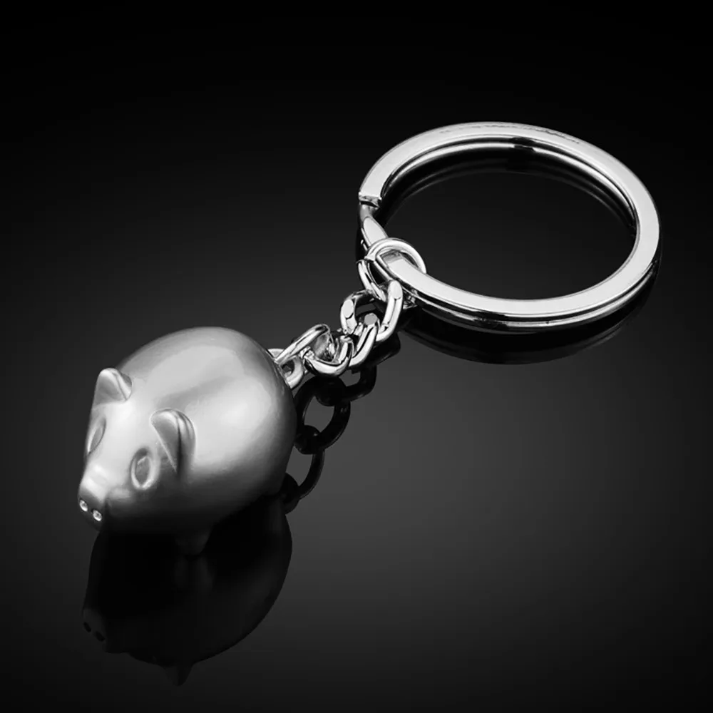 Zodiac Piglet Key Ring Gift Pendant Metal Gold Pig Silver llaveros para mujer porte clef portachiavi | Украшения и аксессуары