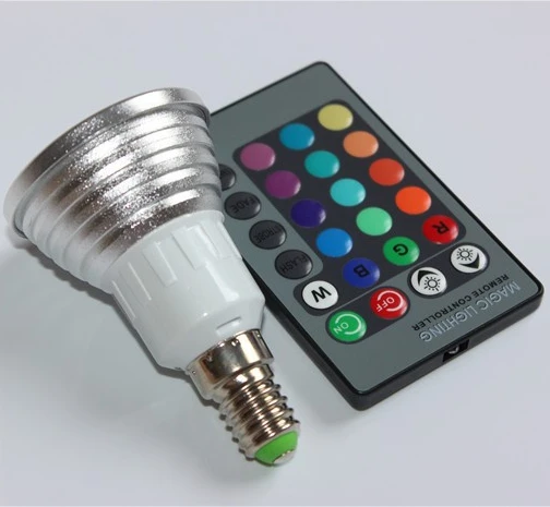 Lowest price 5W LED E27 E14 GU10 RGB Bulb 16Color Spotlight with IR Remote Controller Lamp for Home Party Decoration | Освещение