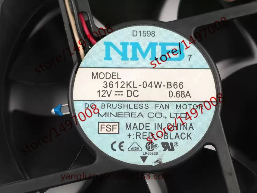 NMB-MAT 3612KL-04W-B66 ФСФ DC 12V 0.68A 3-контактный 92X92X32mm Сервер вентилятор охлаждения |