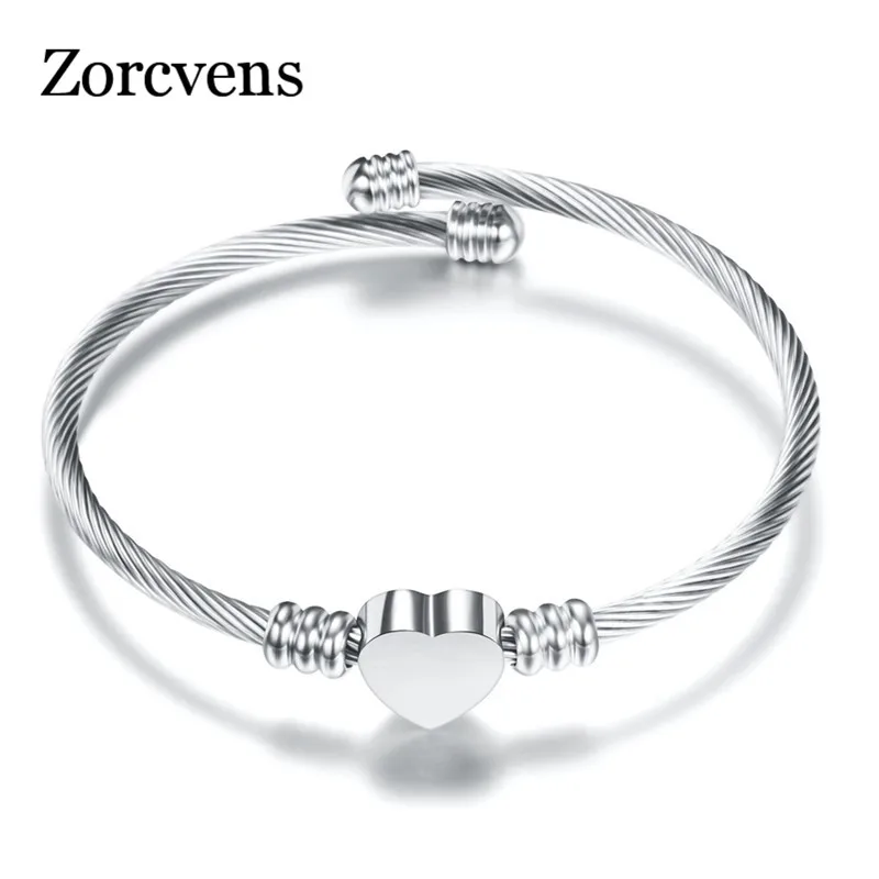 ZORCVENS Новая мода Любовь пружинная цепь серебряный цвет нержавеющая сталь Сердце