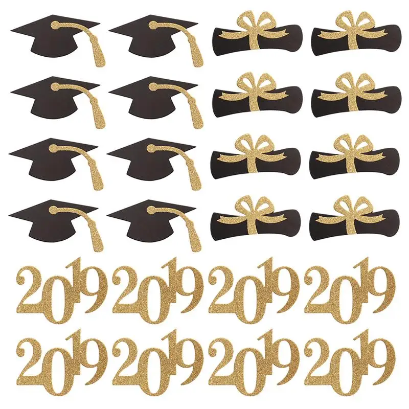 24 шт.,, блестки, сертификат, форма, выпускной, шляпа, вставка, карта, торт, выбор, топпер для торта, десерт, Топпер