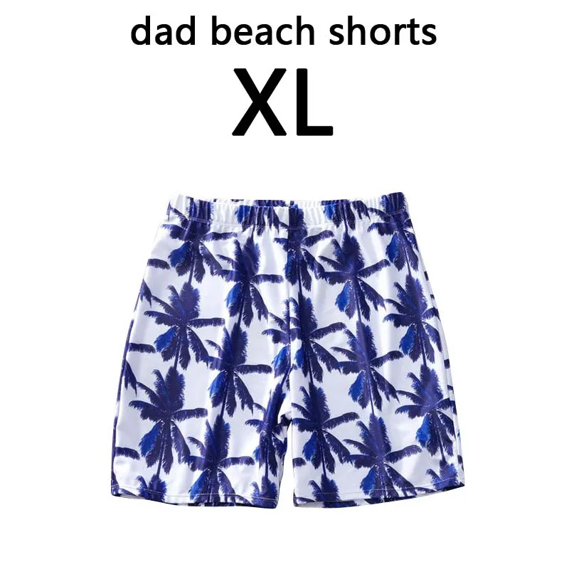 Coconut Tree Print Swimsuit Mommy And Me One Piece Mom And Daughter Bikini Set Family Look Swimwear Men Boy Dad Son Beach Shorts - Цвет: dad size XL