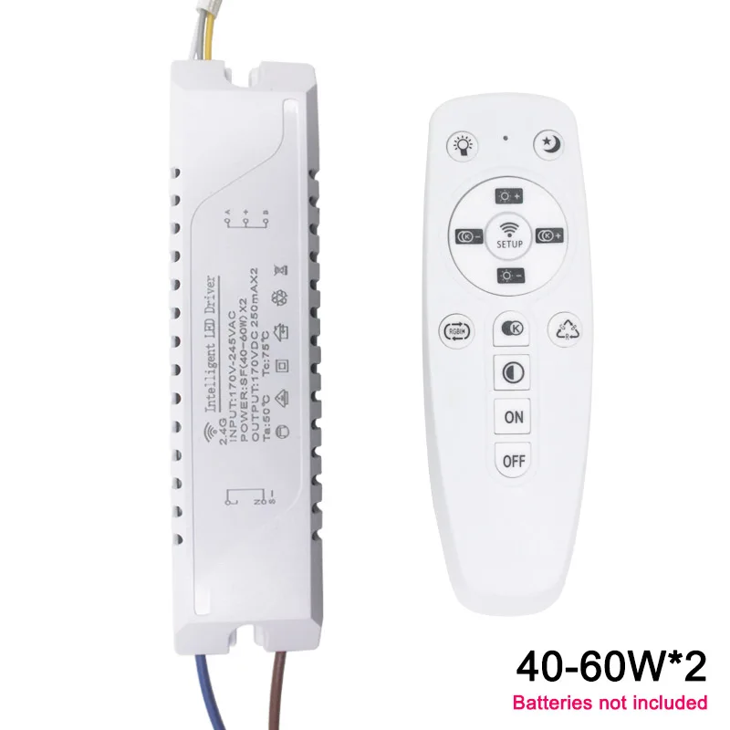 40-60x2W 12-60вт* 2 светодиодный интеллектуальная система для водителя AC170-245V 2,4G wifi источник питания Трансформаторы освещения для лампы управления телефоном - Цвет: 40-60x2W