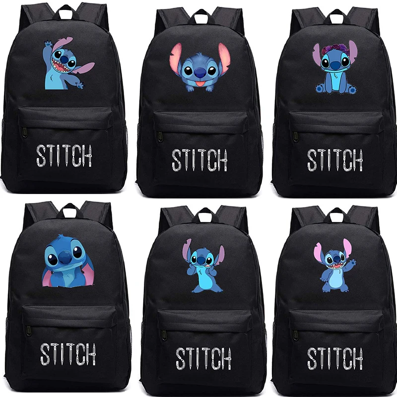 Рюкзак Kawaii Stitch для подростков школьный ранец мультяшный шитье милый дорожный