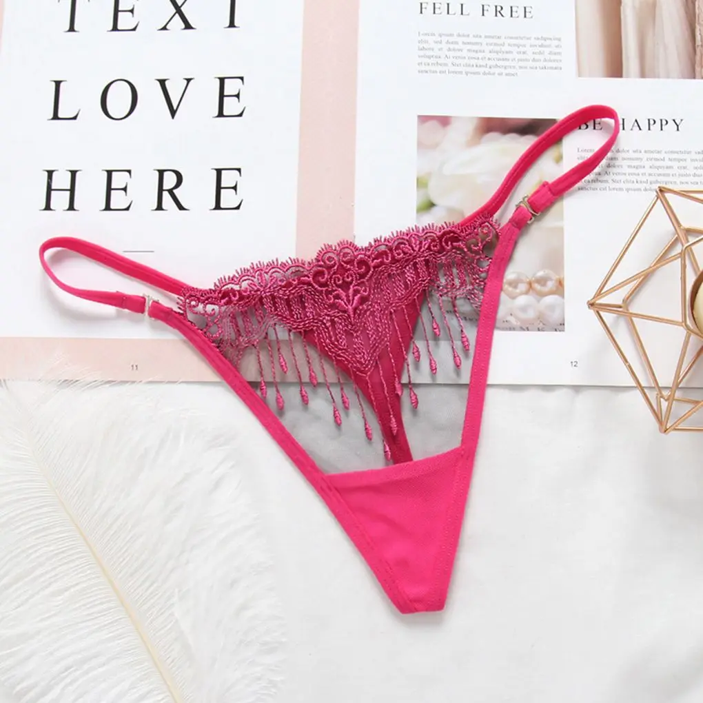 Стринги регулируемые кружевные сетчатые женские нижнее белье трусы трусики для