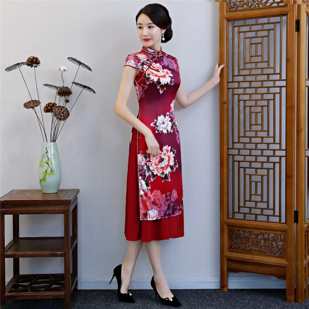 Китайское китайское платье Shanghai Story вьетнамское традиционное ao dai Чонсам с