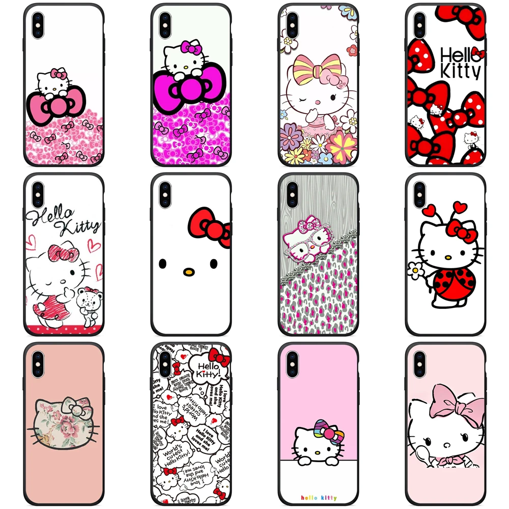 ТПУ чехол для телефона iPhone x Силиконовый Hello Kitty 8 Plus 6 6s se xr xs max 5S |