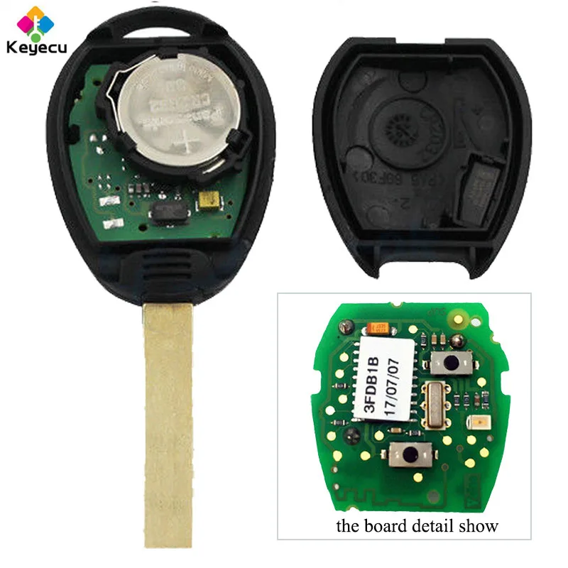 

KEYECU Remote Control Key With 2 Buttons 315MHz/ 433MHz ID73 Chip - FOB for BMW Mini R50 R53 2002-2005, for Land Rover 75 MG ZT