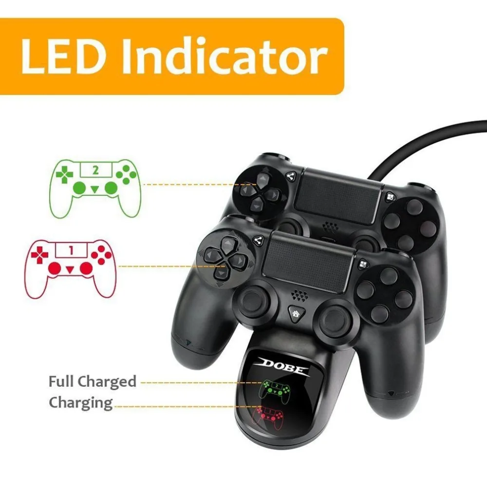 Двойной контроллер Зарядное устройство Док-станция LED двойной USB PS4 зарядная