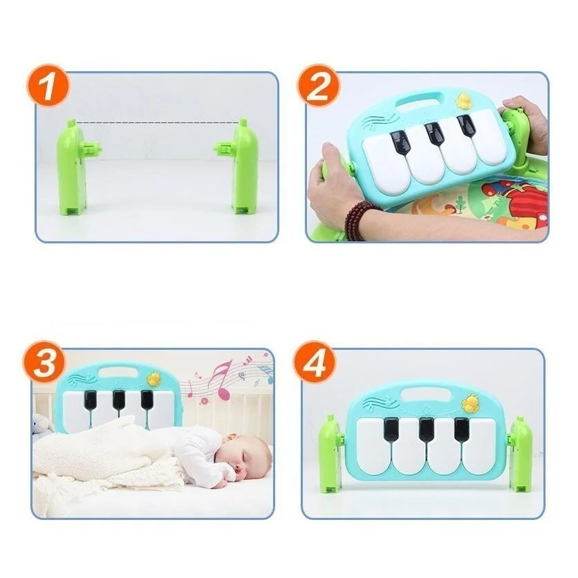 Baby Soft Playmat Piano Musical Sleep Lullaby Activity Fitness Gym Mat Kid Sleeping Safety Blanket Christmas Gift for Boy Girl