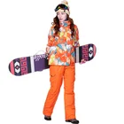 Лыжный костюм, женская зимняя утепленная лыжная одежда, женский водонепроницаемый комплект для сноуборда Mountian, брюки с ремешком, женская зимняя куртка и штаны
