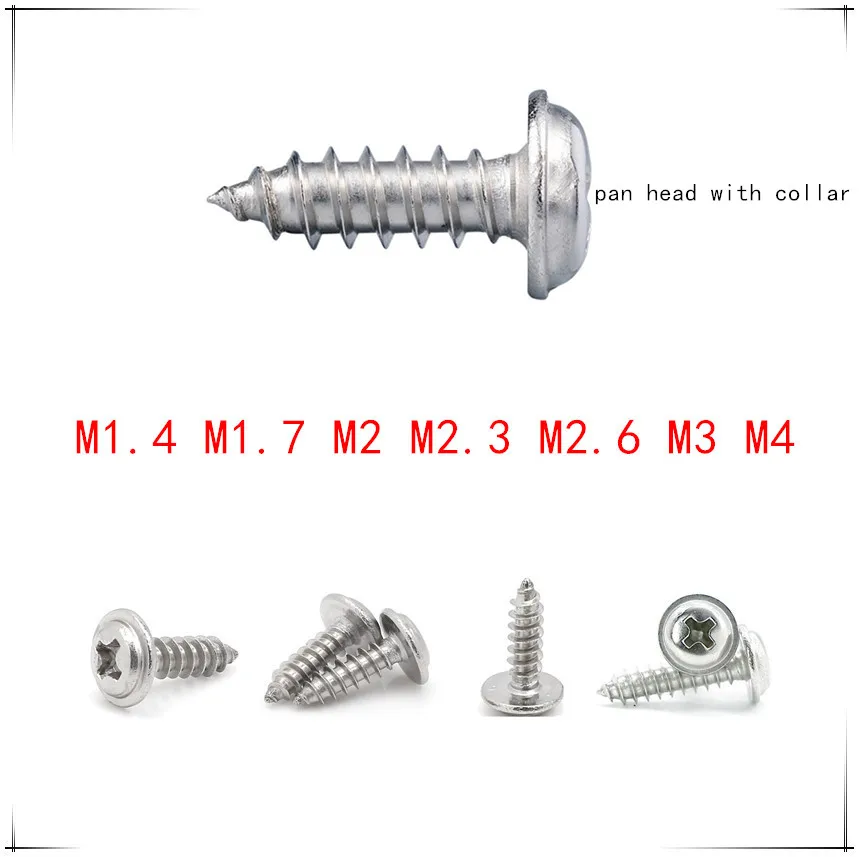 Нержавеющая сталь крест с круглым носком M1.4/M1.7/M2 саморезы полукруглой головкой
